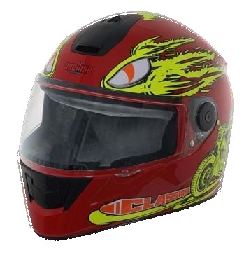 Axellise Storm Rider Neon Red helmet, front three-quarter view