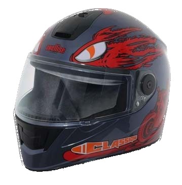 Axellise Storm Rider Red Blue helmet, front three-quarter view