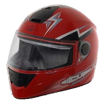 Axellise Thunderbolt Grey Red helmet, front three-quarter view