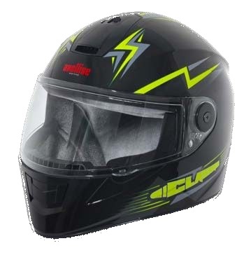 Axellise Thunderbolt Neon Black helmet, front three-quarter view