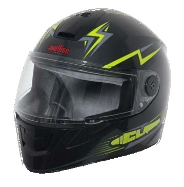 Axellise Thunderbolt Neon Grey helmet, front three-quarter view