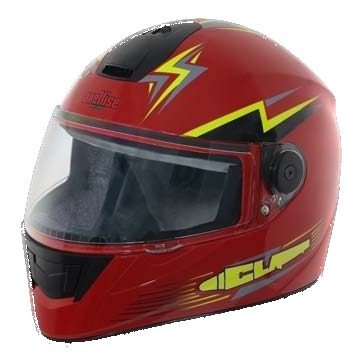 Axellise Thunderbolt Neon Red helmet, front three-quarter view