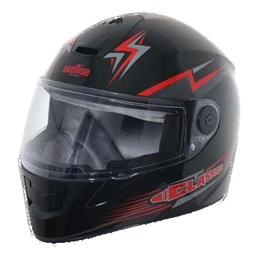 Axellise Thunderbolt Red Black helmet, front three-quarter view