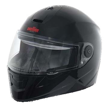 Axellise Unicolour helmet in Glossy Black, front three-quarter view