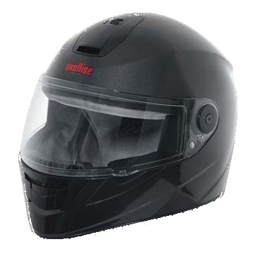 Axellise Unicolour helmet in Metallic Geny Grey, front three-quarter view